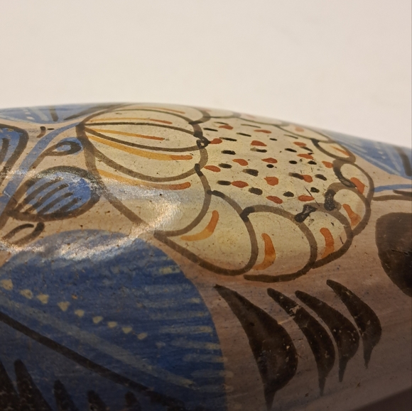 2 Mexican Tonala Pottery Bird Dove Pigeon and or Chick Figurine Hand Painted - Picture 4 of 11